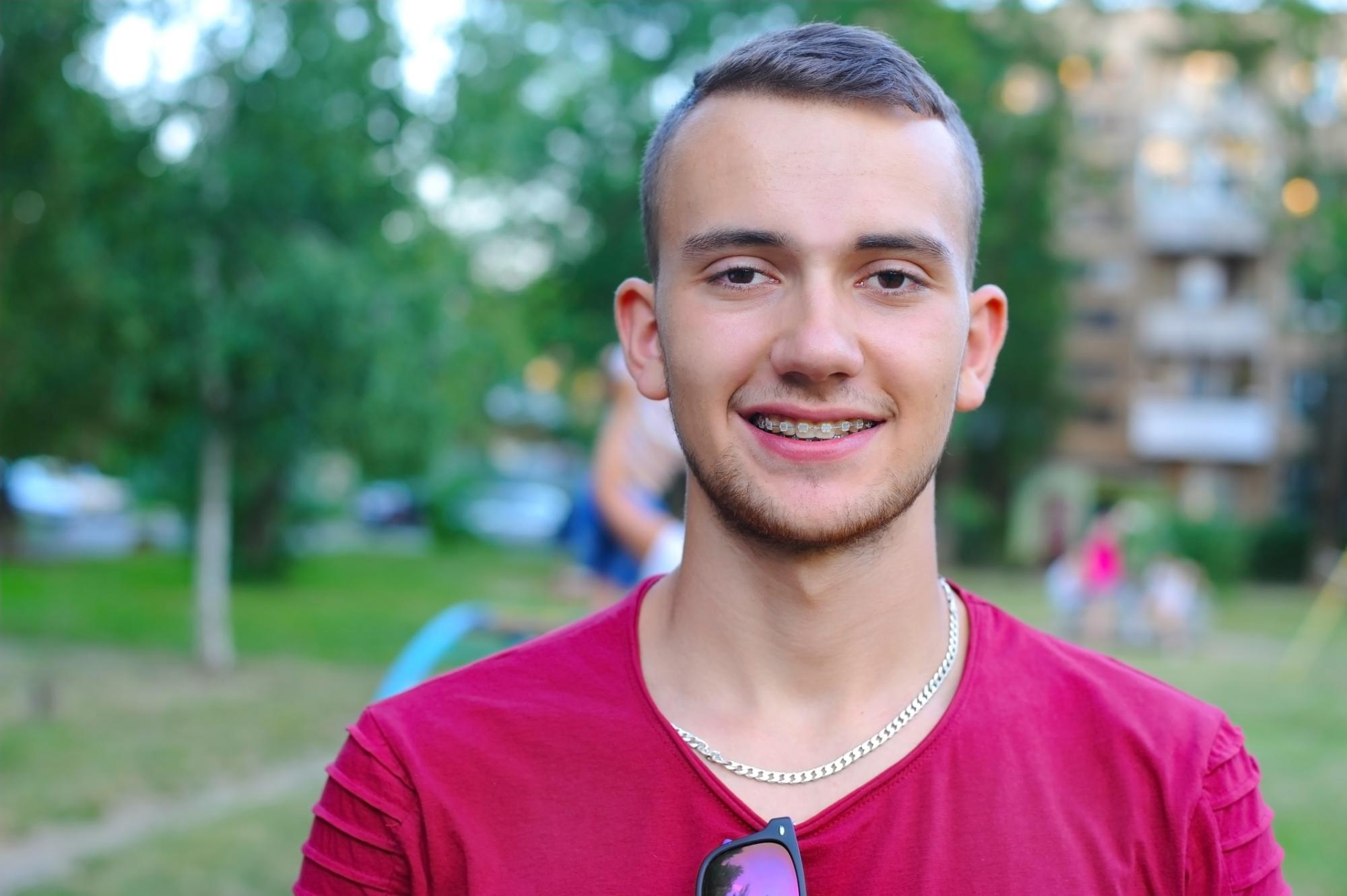 patient with clear braces